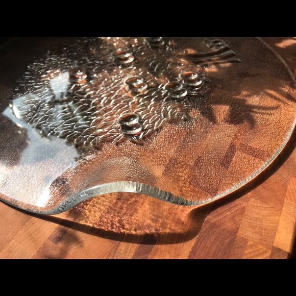 Vintage textured glass apple tree serving platter - Picture 5 of 6
